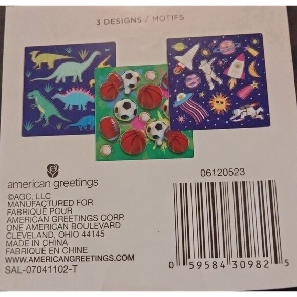Stickers Dinosaur Astronaut SportsTheme Craft American Greeting 156 Party Favor - Picture 2 of 5